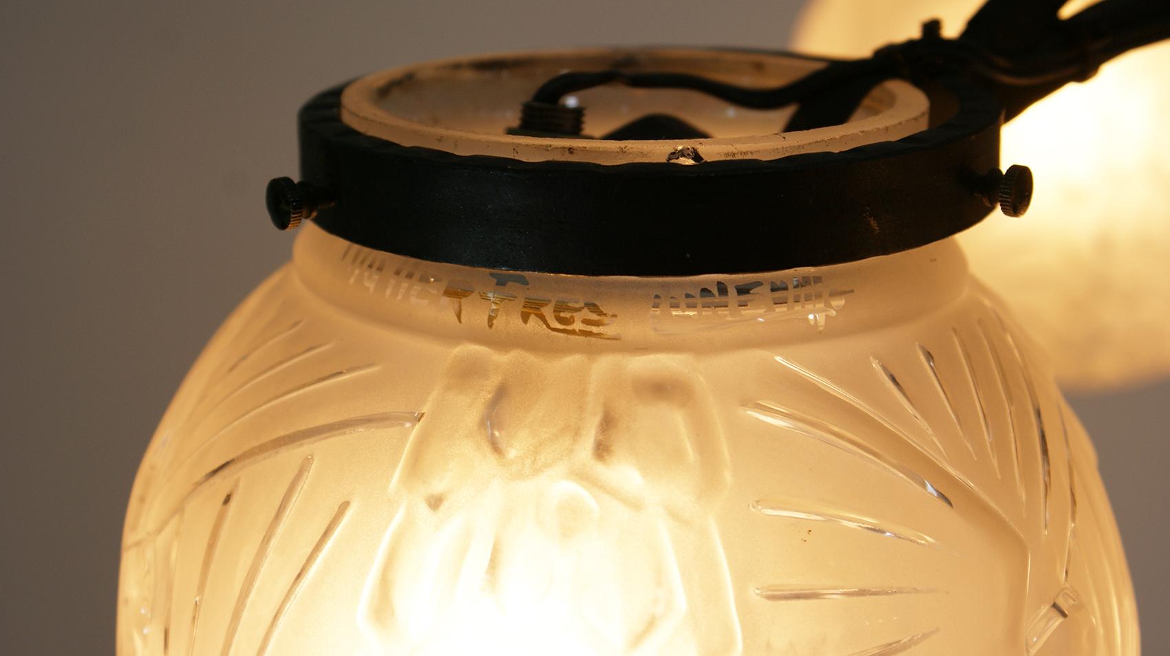 Francese Lampadario francese Art Déco firmato 