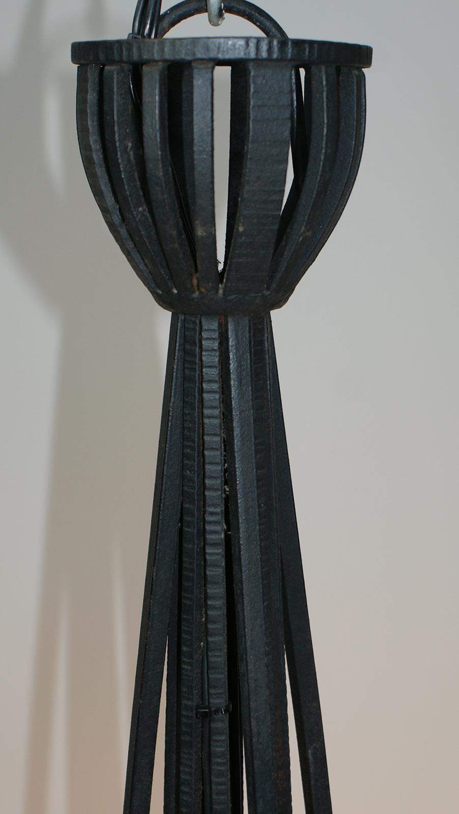 Lampadario francese Art Déco firmato 