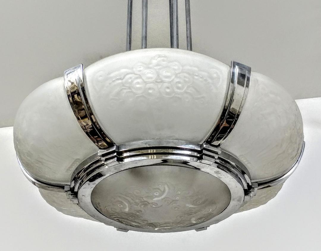 A stunning French Art Deco chandelier designed by 