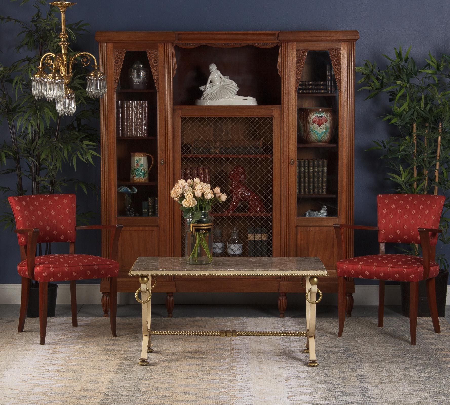 French Art Deco Cherrywood Bookcase, 1930s 6