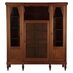 Vintage French Art Deco Cherrywood Bookcase, 1930s
