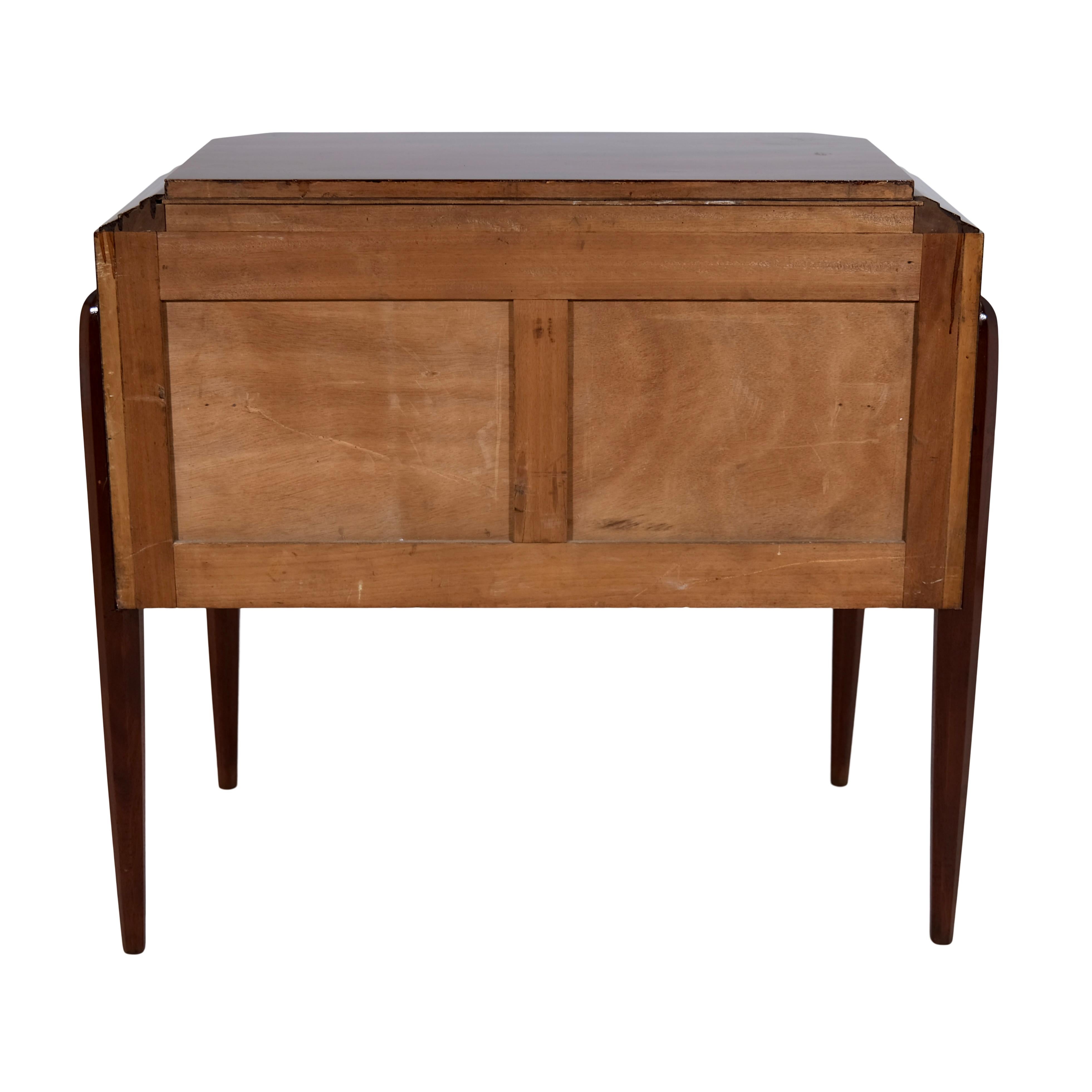 French Art Deco Chest Of Drawers in Mahogany and Thuja with Floral Inlays For Sale 9