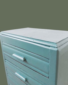 French Art Deco Chest of Drawers, Painted Wood, Three Drawers, 1930s