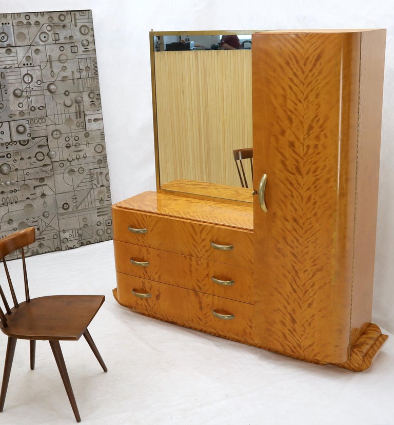 French Art Deco Chifforobe Dresser With Mirror Closet Cabinet