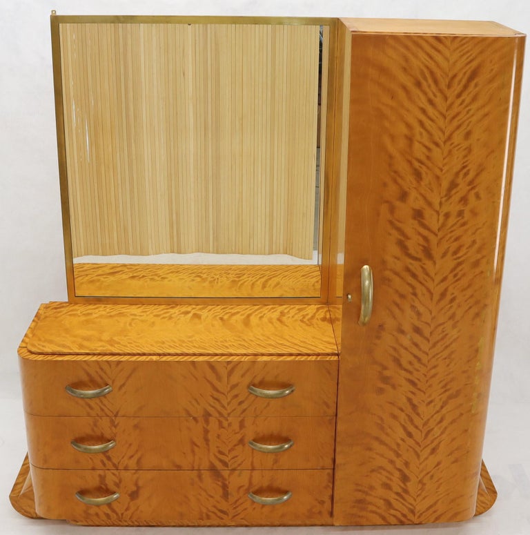 French Art Deco Chifforobe Dresser With Mirror Closet Cabinet