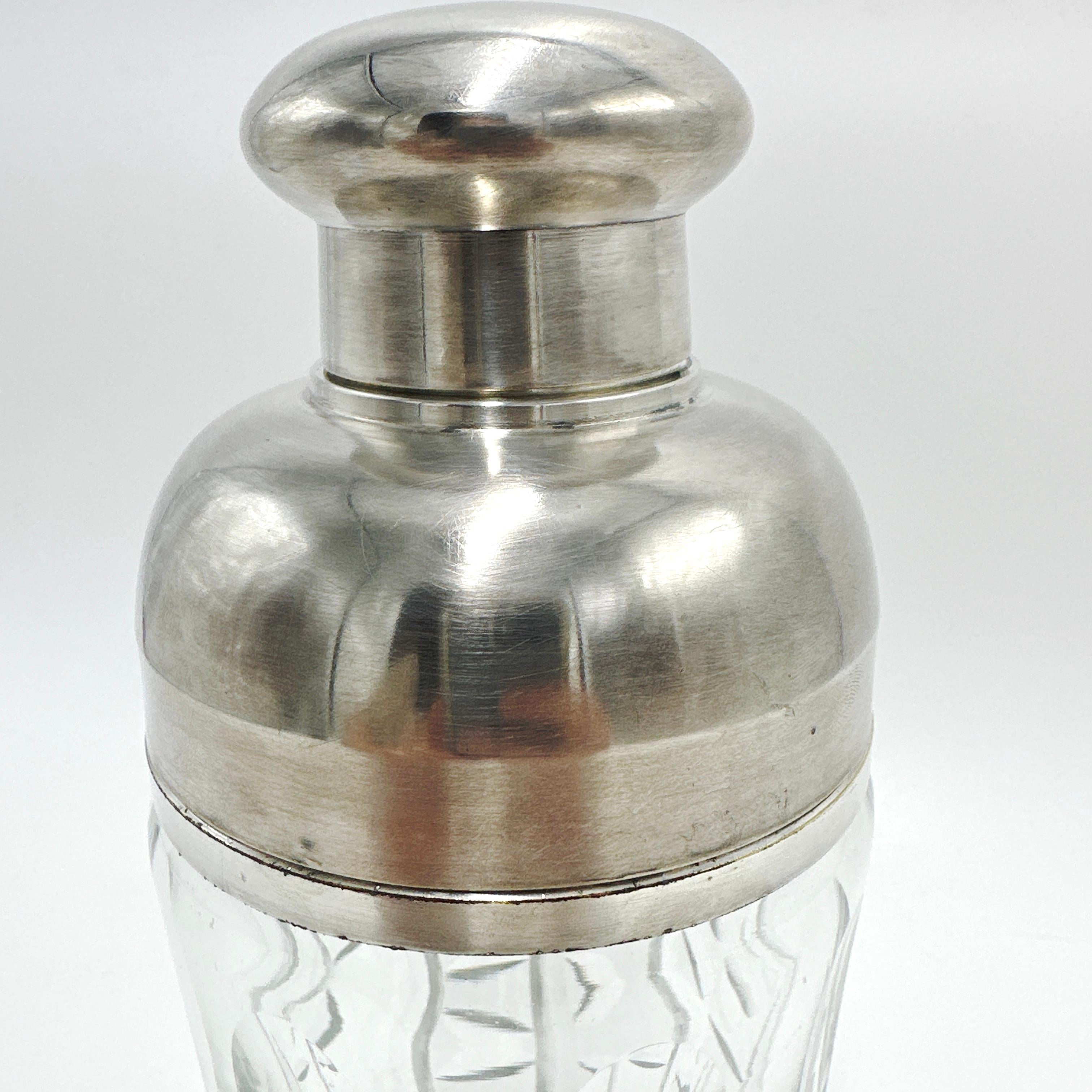 French Art Deco Chrome and Crystal Martini Shaker 3