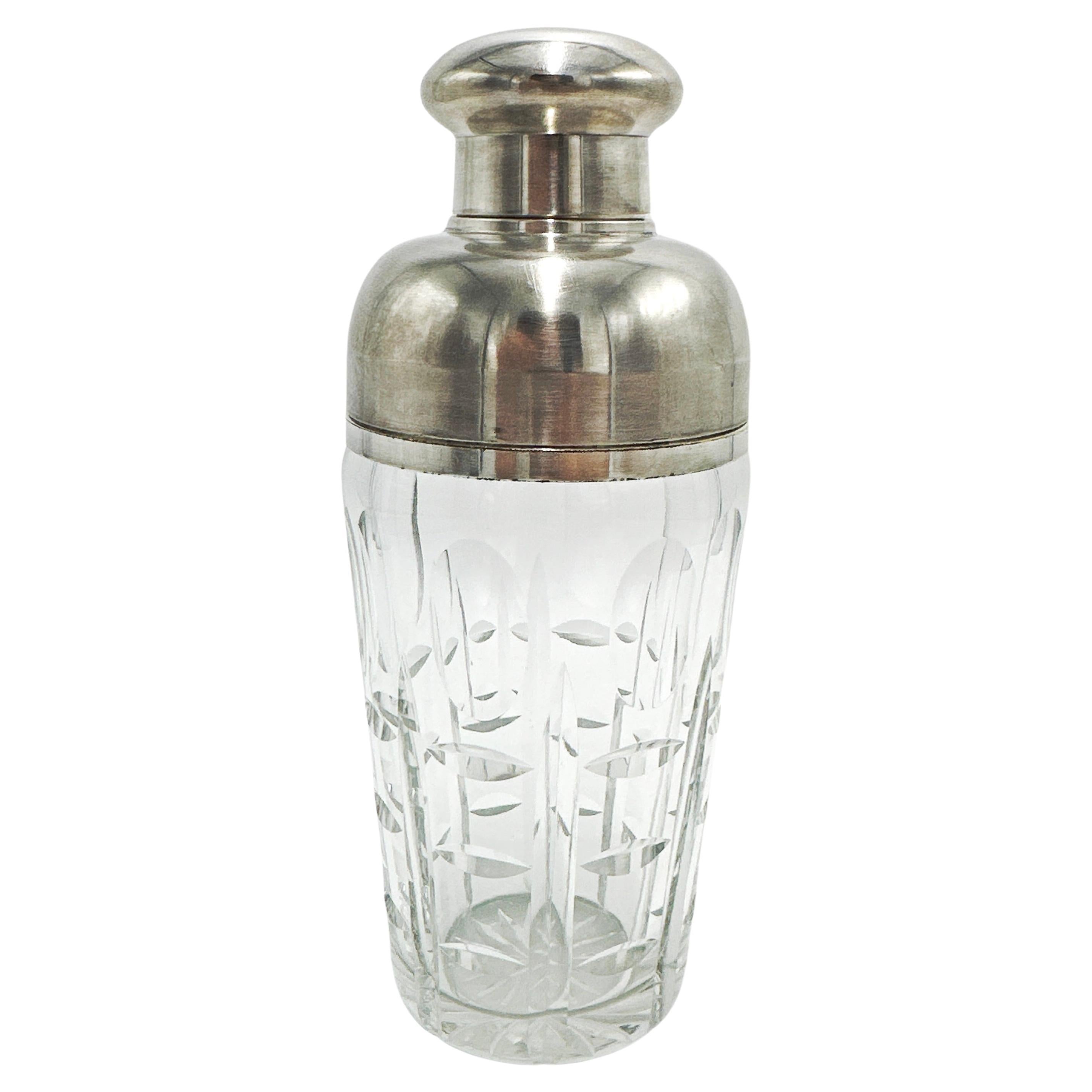 French Art Deco Chrome and Crystal Martini Shaker