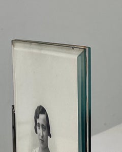 French Art Deco Chrome and Rosewood Double Glass Photo Frame - 1930s