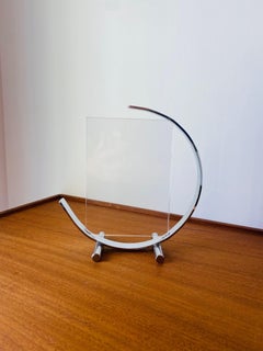 Französisch Art Deco Chrom Halbmond Halbmond Fotorahmen