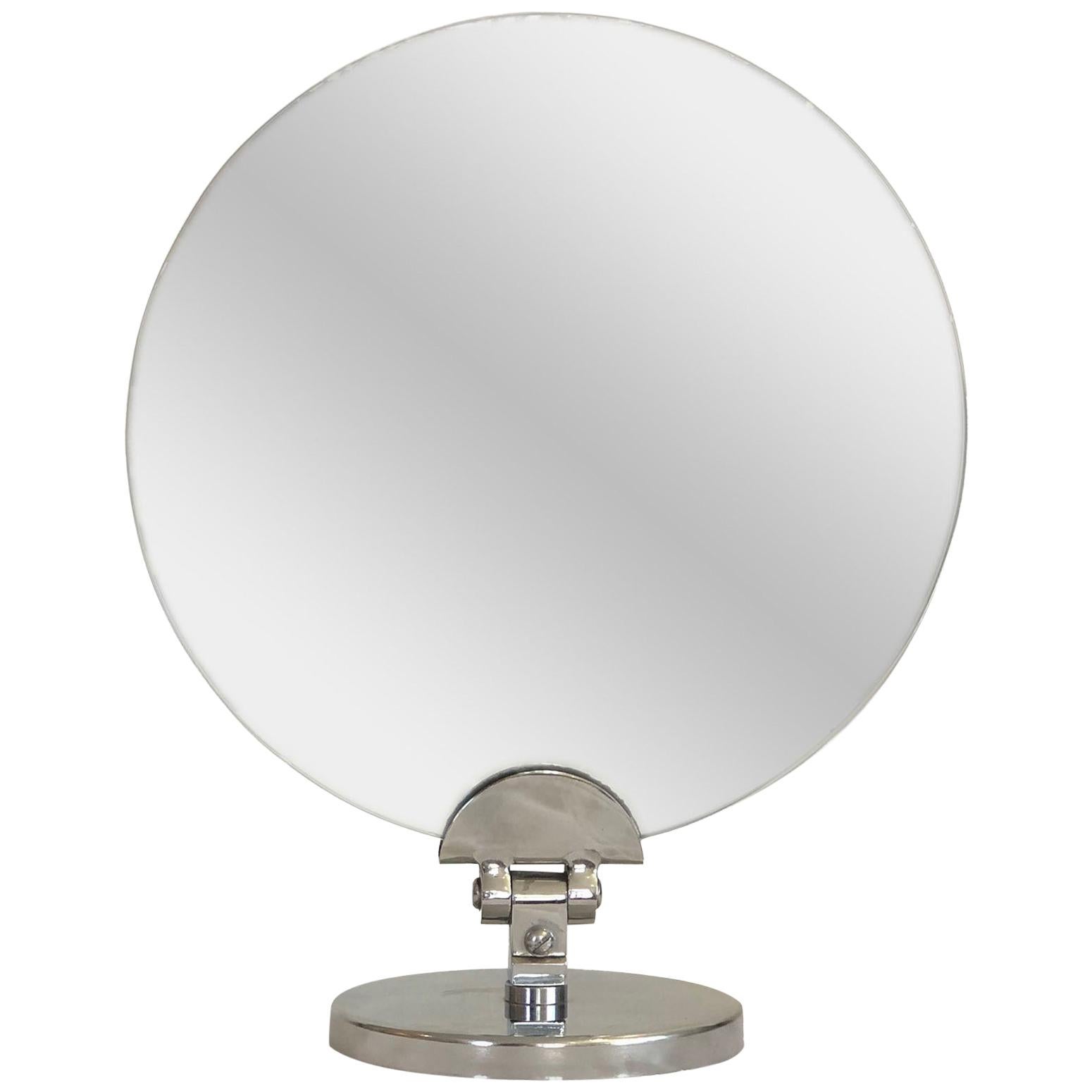 French Art Deco Chrome-Plated Dressing Table Mirror
