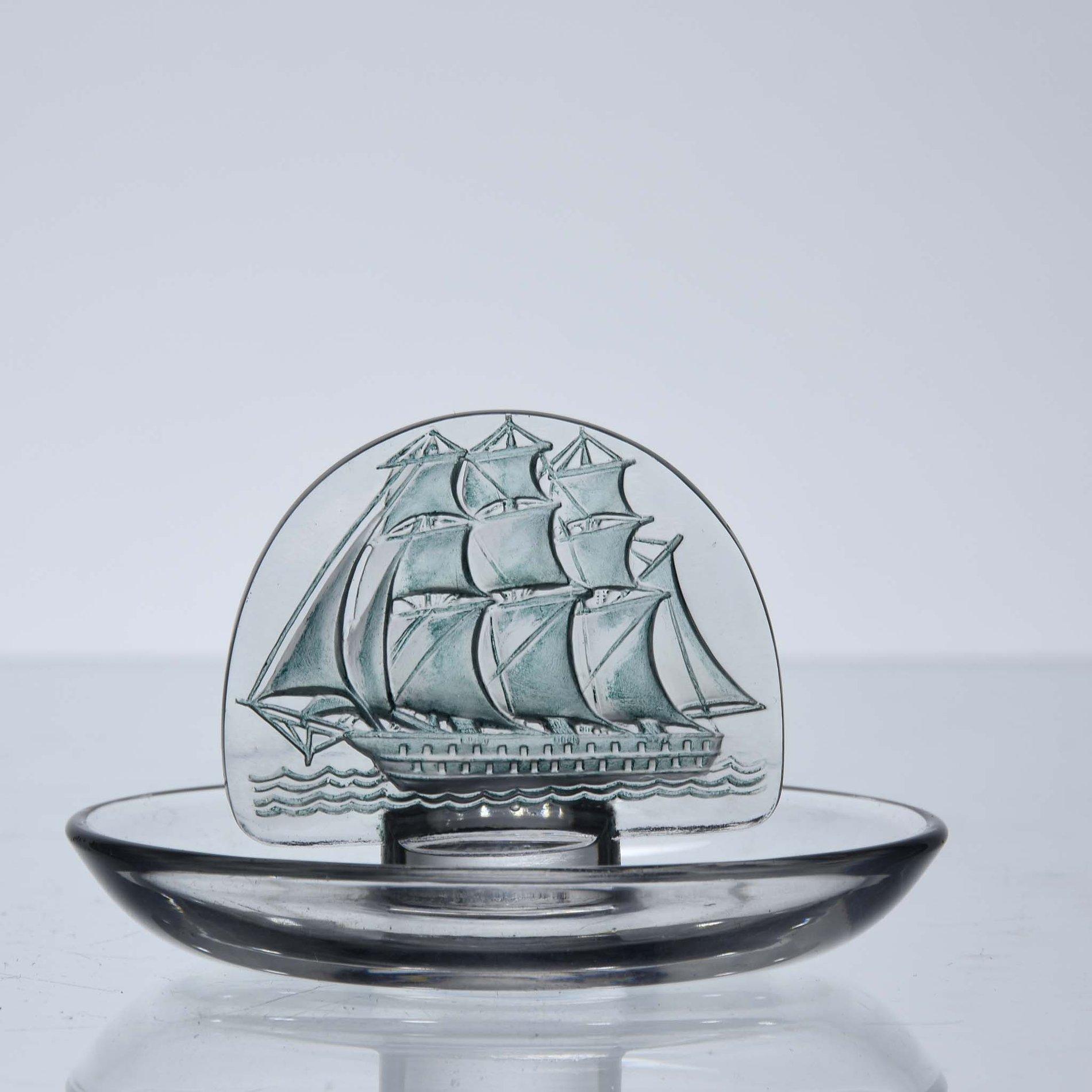 Mid-20th Century French Art Deco Clear Glass Vase 