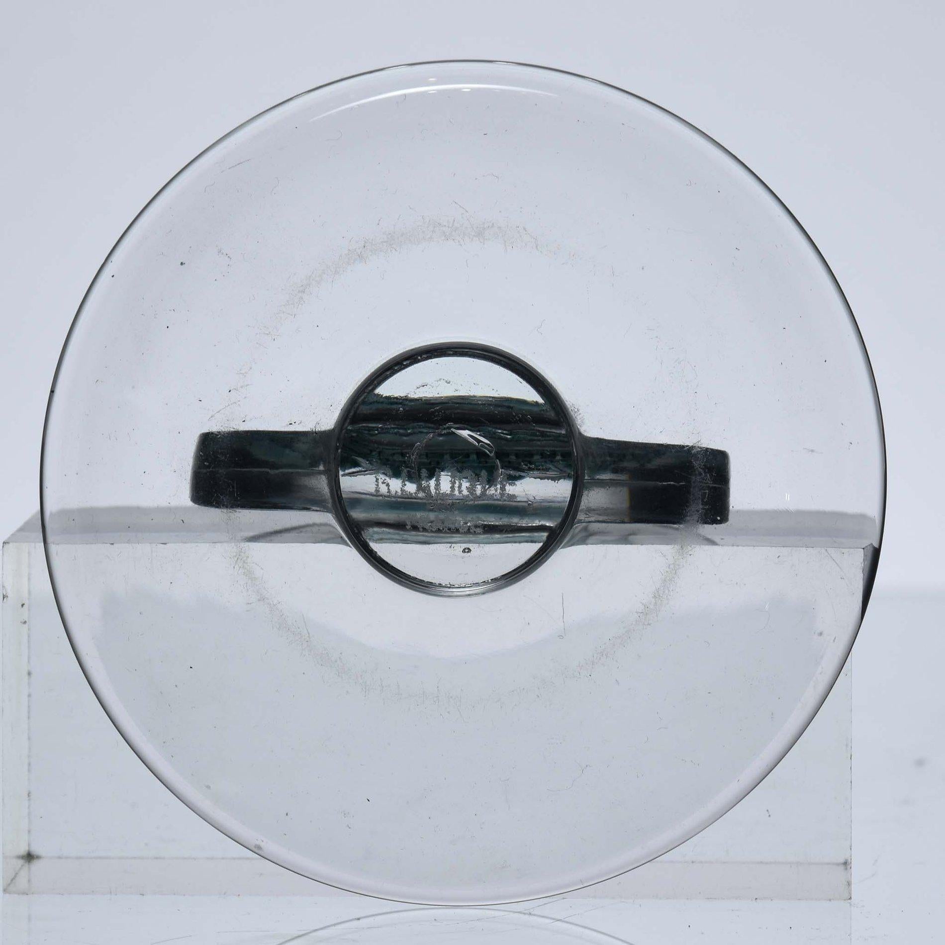 French Art Deco Clear Glass Vase 