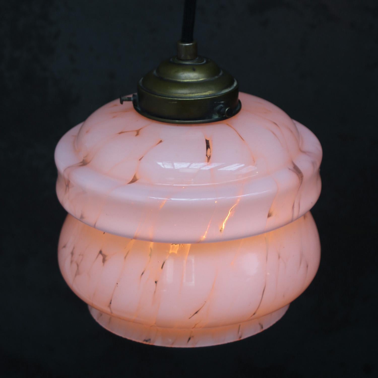 Francese Lampada a sospensione francese Art Deco 