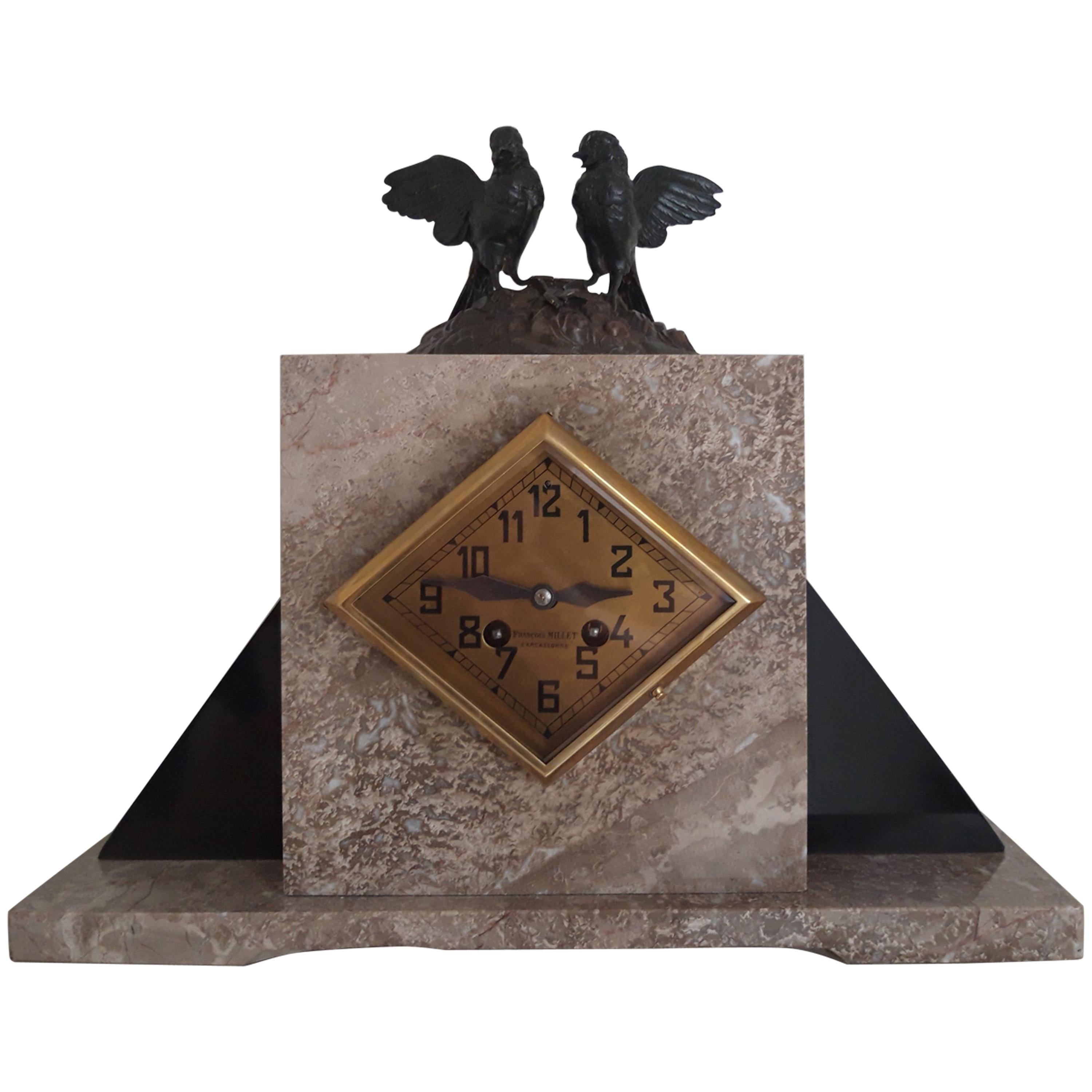 French Art Deco Clock For Sale