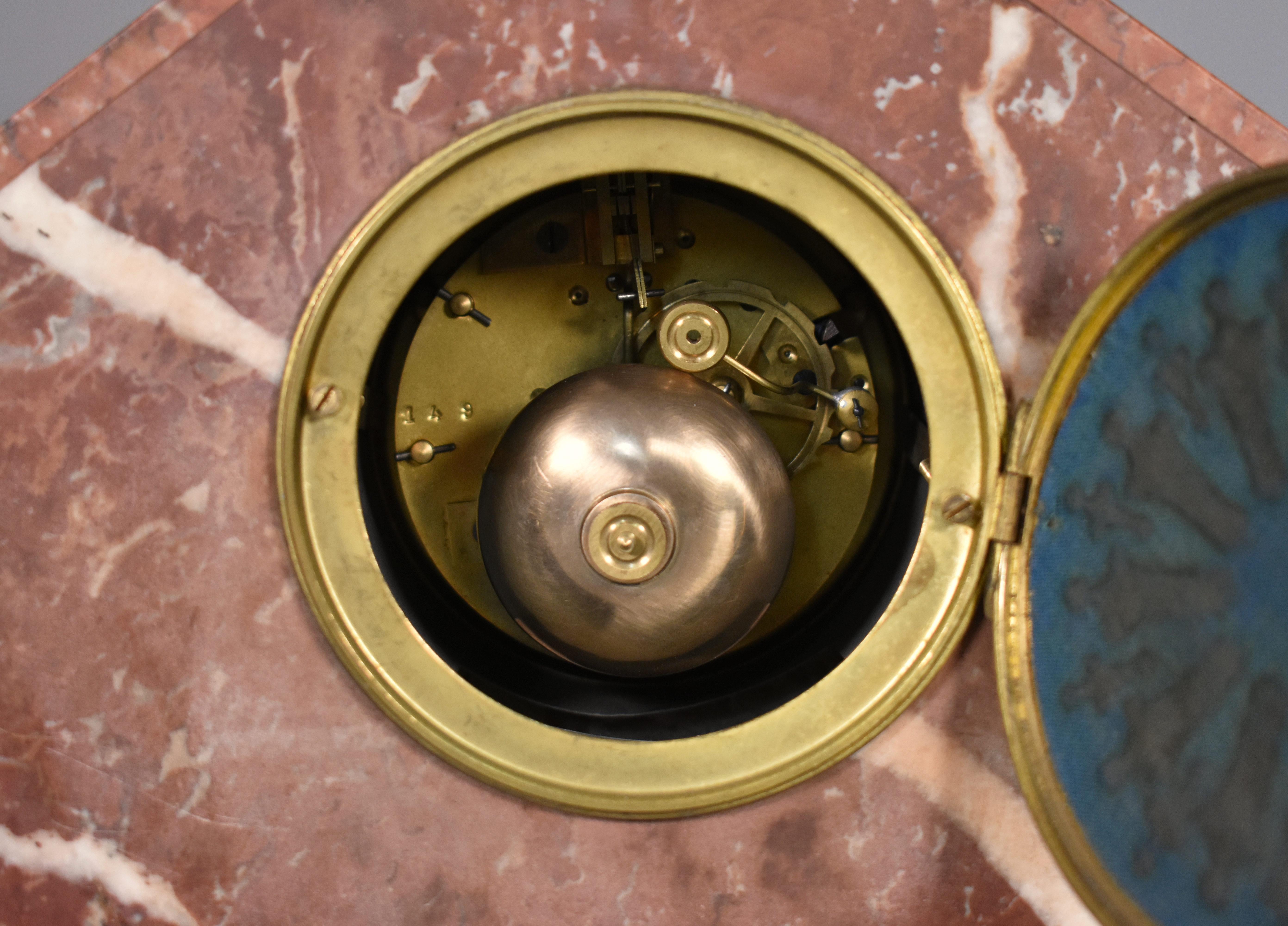 French Art Deco Clock Set by Comptoir General, M Schnerb, Paris For Sale 8