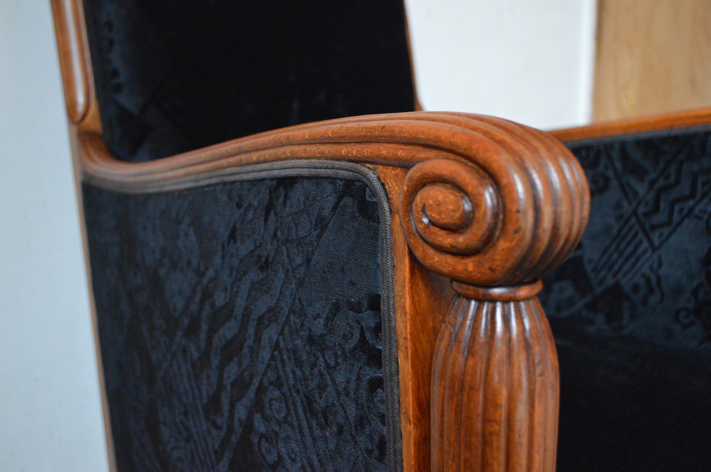 French Art Deco Club Armchair Attributed to Maurice Dufrène, circa 1925 6