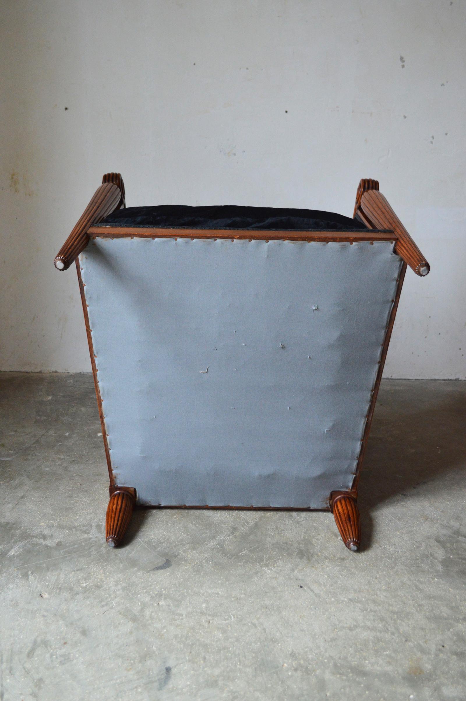 French Art Deco Club Armchair Attributed to Maurice Dufrène, circa 1925 7