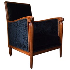 French Art Deco Club Armchair Attributed to Maurice Dufrène, circa 1925