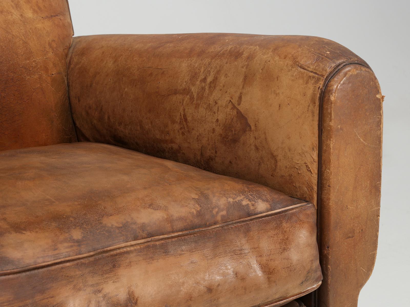 French Art Deco Club Chair Carefully Restored to Look Like it Wasn't Touched 7