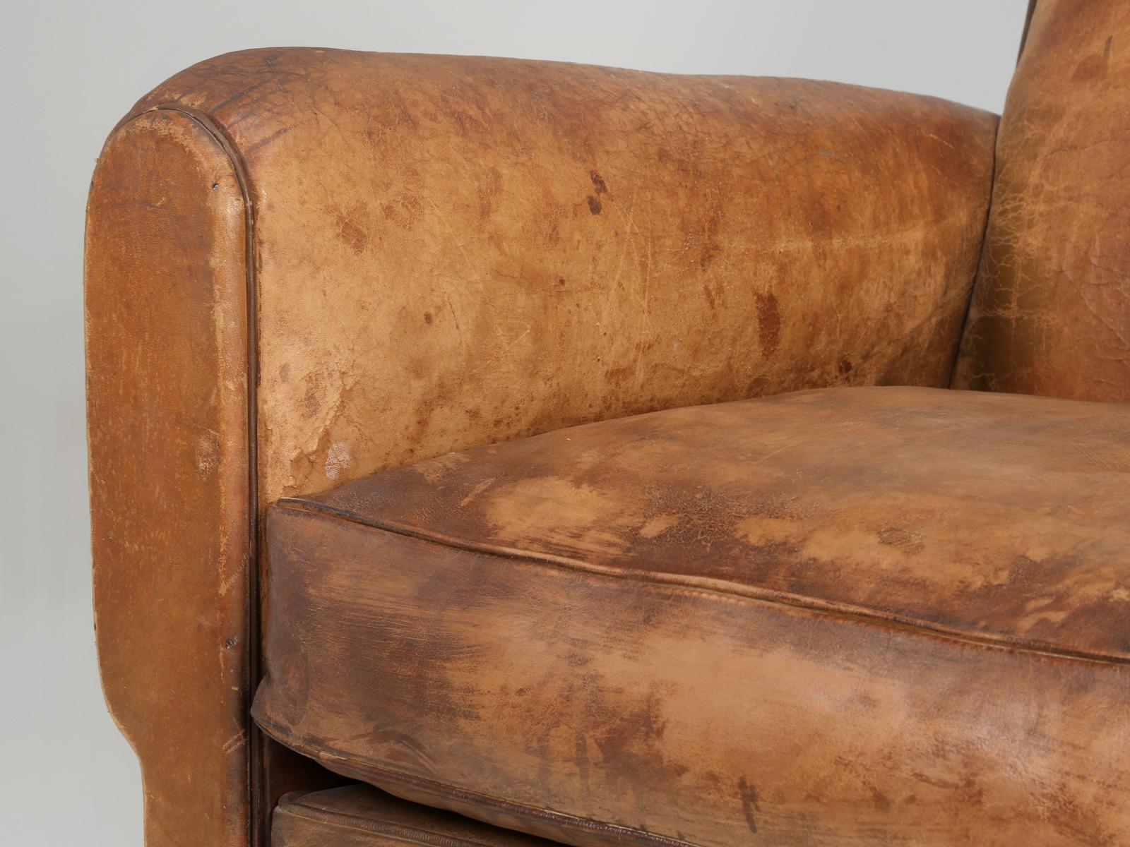 French Art Deco Club Chair Carefully Restored to Look Like it Wasn't Touched 11