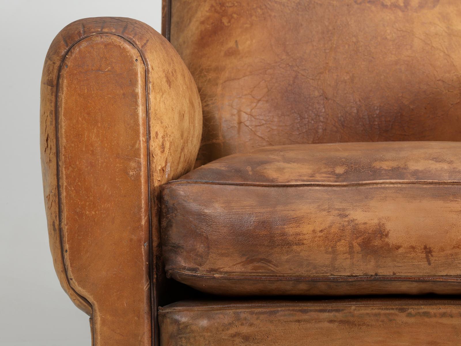 French Art Deco Club Chair Carefully Restored to Look Like it Wasn't Touched 12