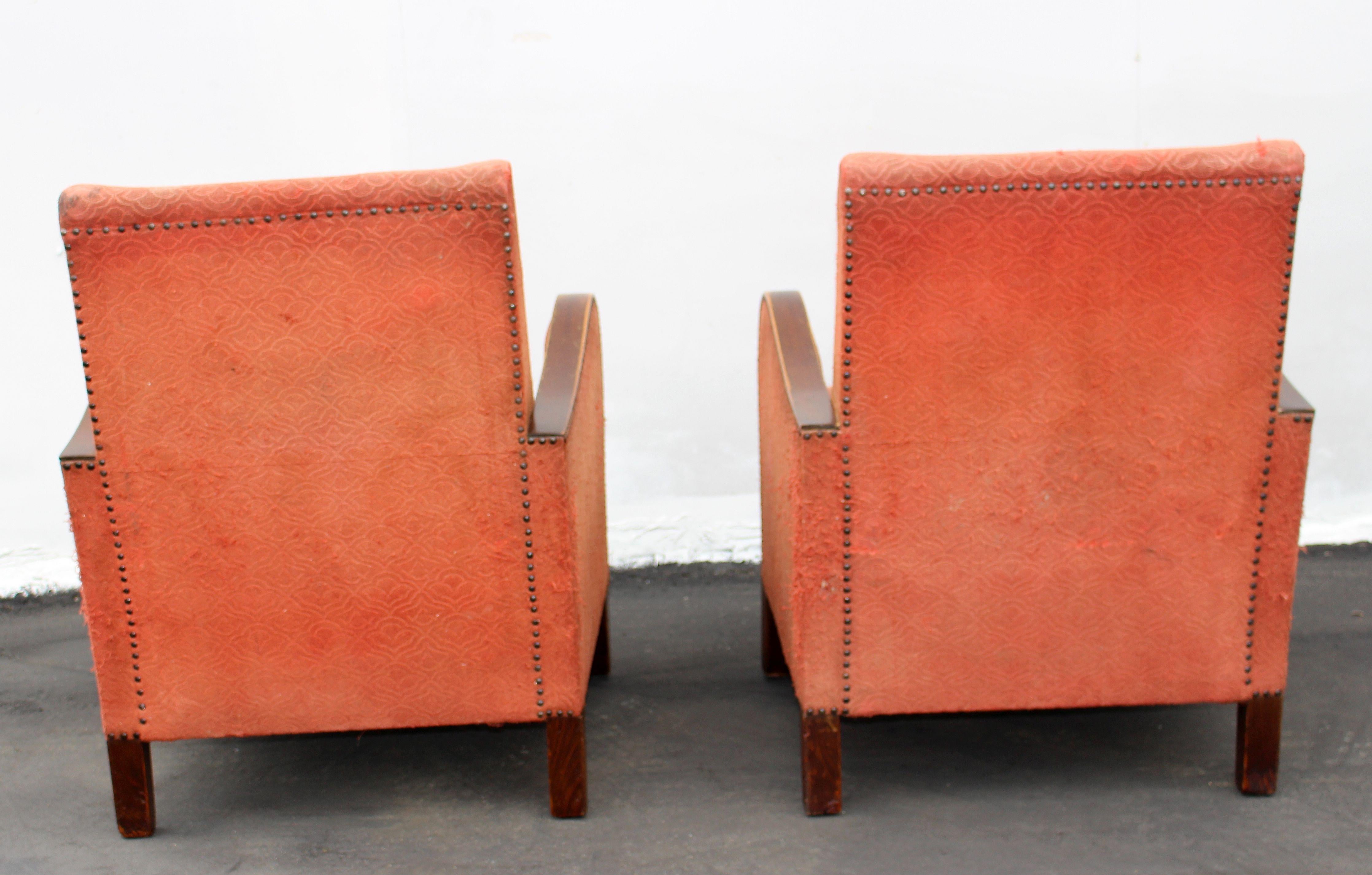 French Art Deco Club Chairs In Good Condition In Los Angeles, CA