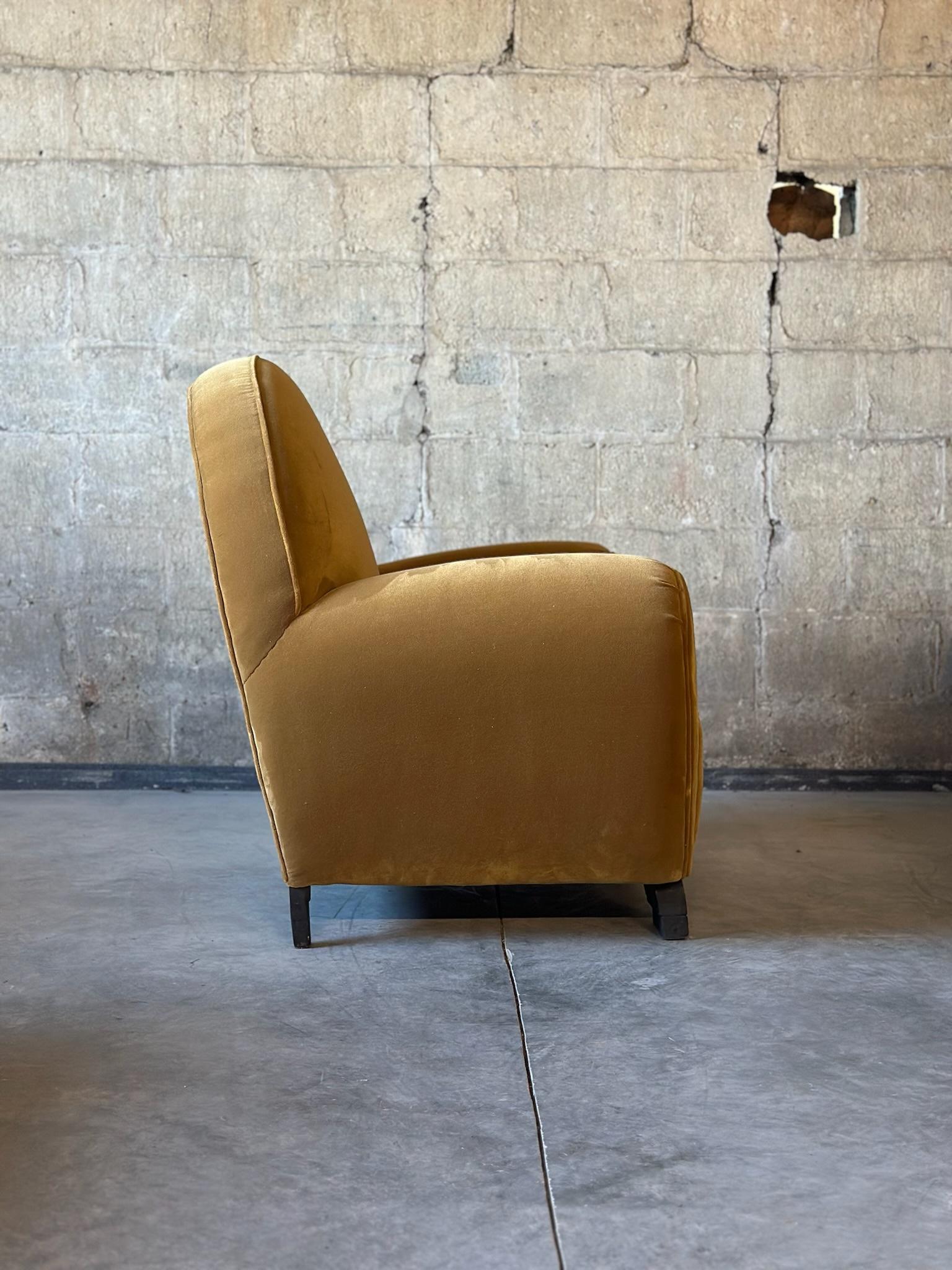 Mohair French Art Deco Club Chairs
