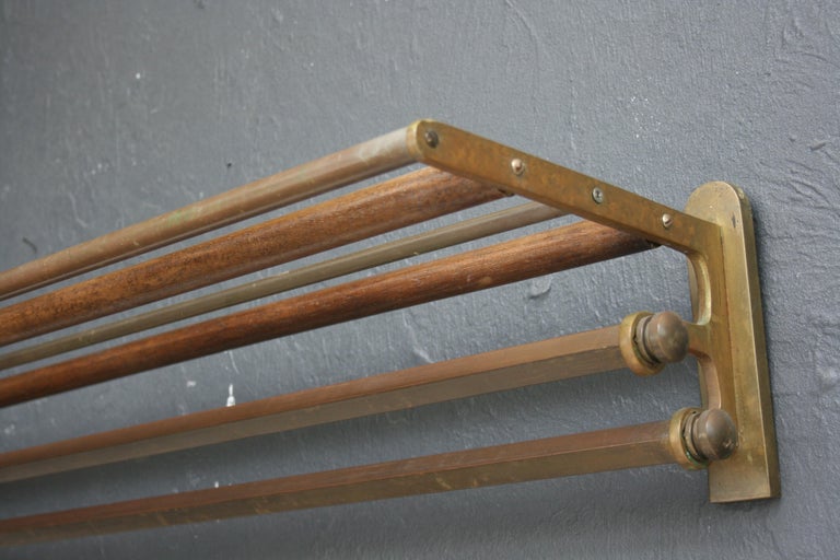 French Art Deco Coat and Hat Rack Made of Brass, 1920s at 1stDibs