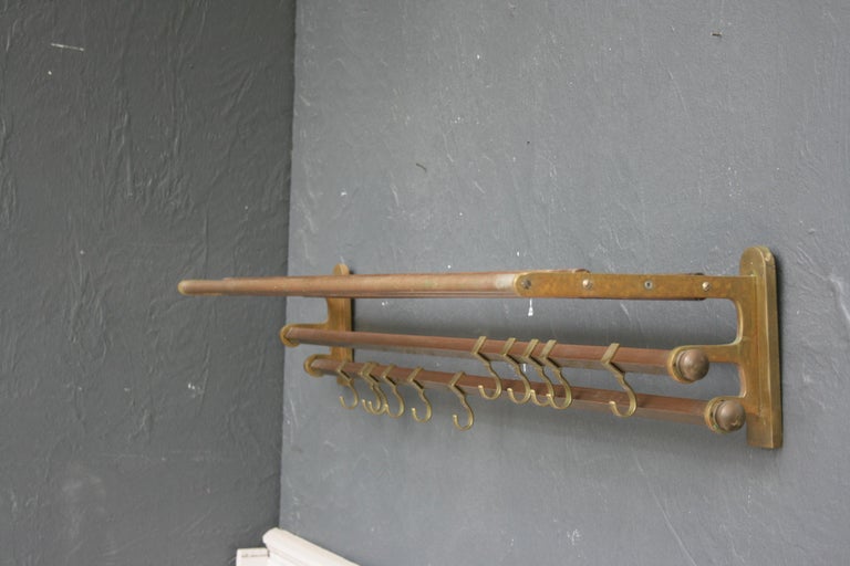 French Art Deco Coat and Hat Rack Made of Brass, 1920s at 1stDibs
