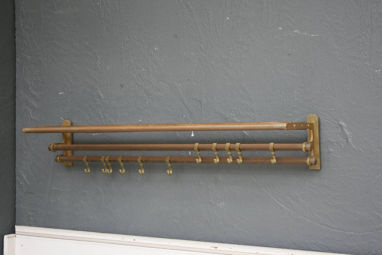 French Art Deco Coat and Hat Rack Made of Brass, 1920s at 1stDibs