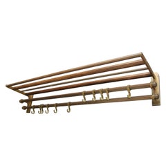 Antique French Art Deco Coat and Hat Rack Made of Brass, 1920s