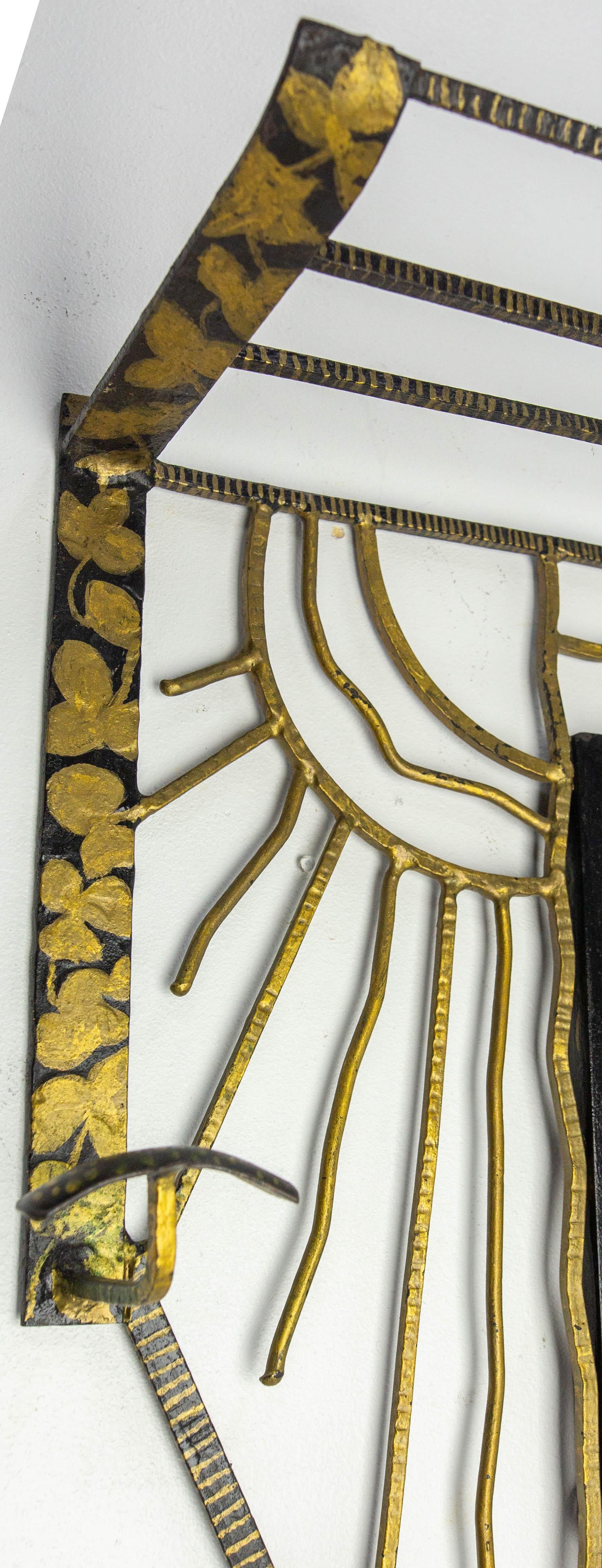 Französisch Art Deco Kleiderständer Hutständer Wrough Eisen Glas & Spiegel, um 1925 im Angebot 7