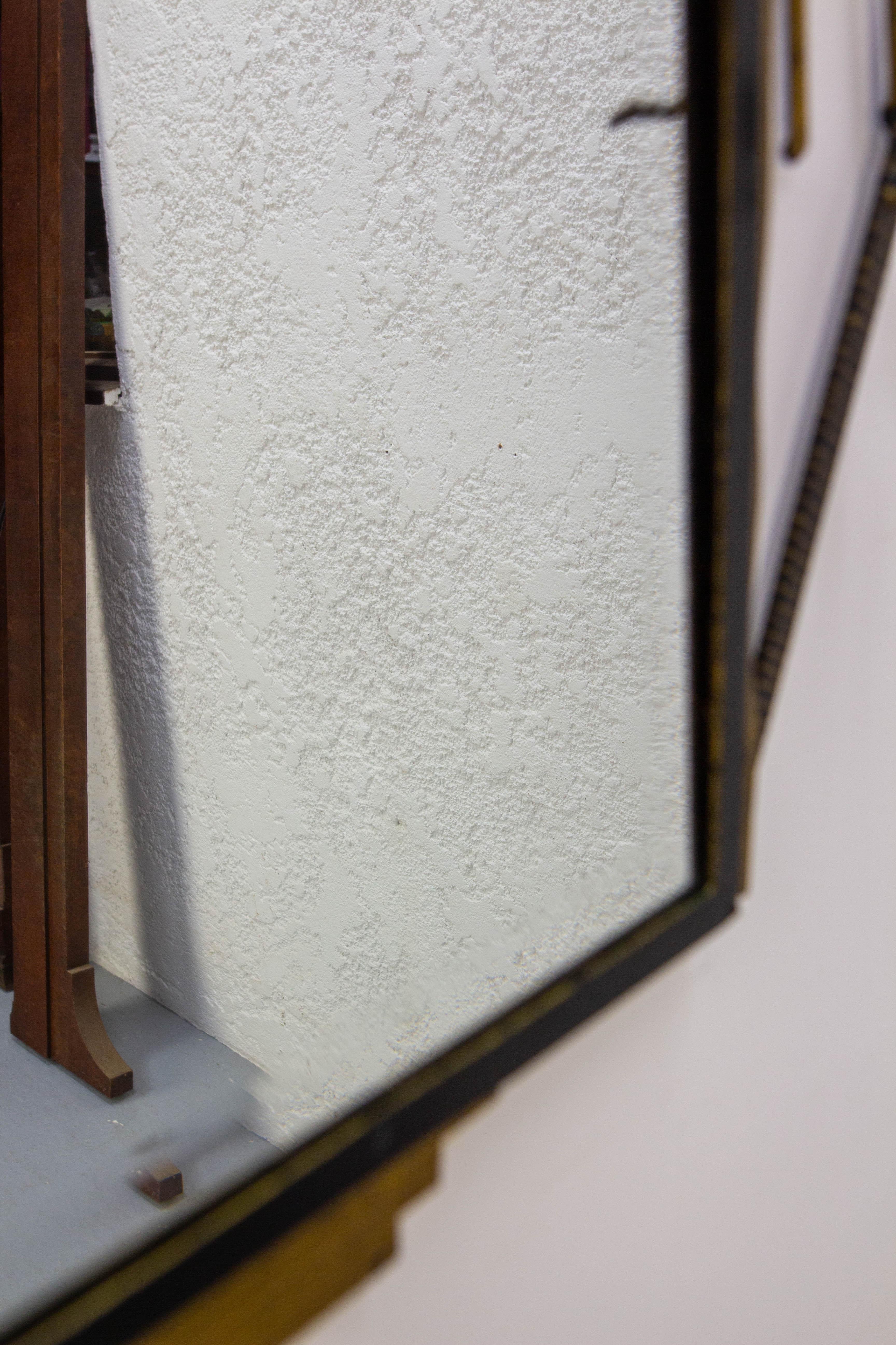 Französisch Art Deco Kleiderständer Hutständer Wrough Eisen Glas & Spiegel, um 1925 (Metall) im Angebot