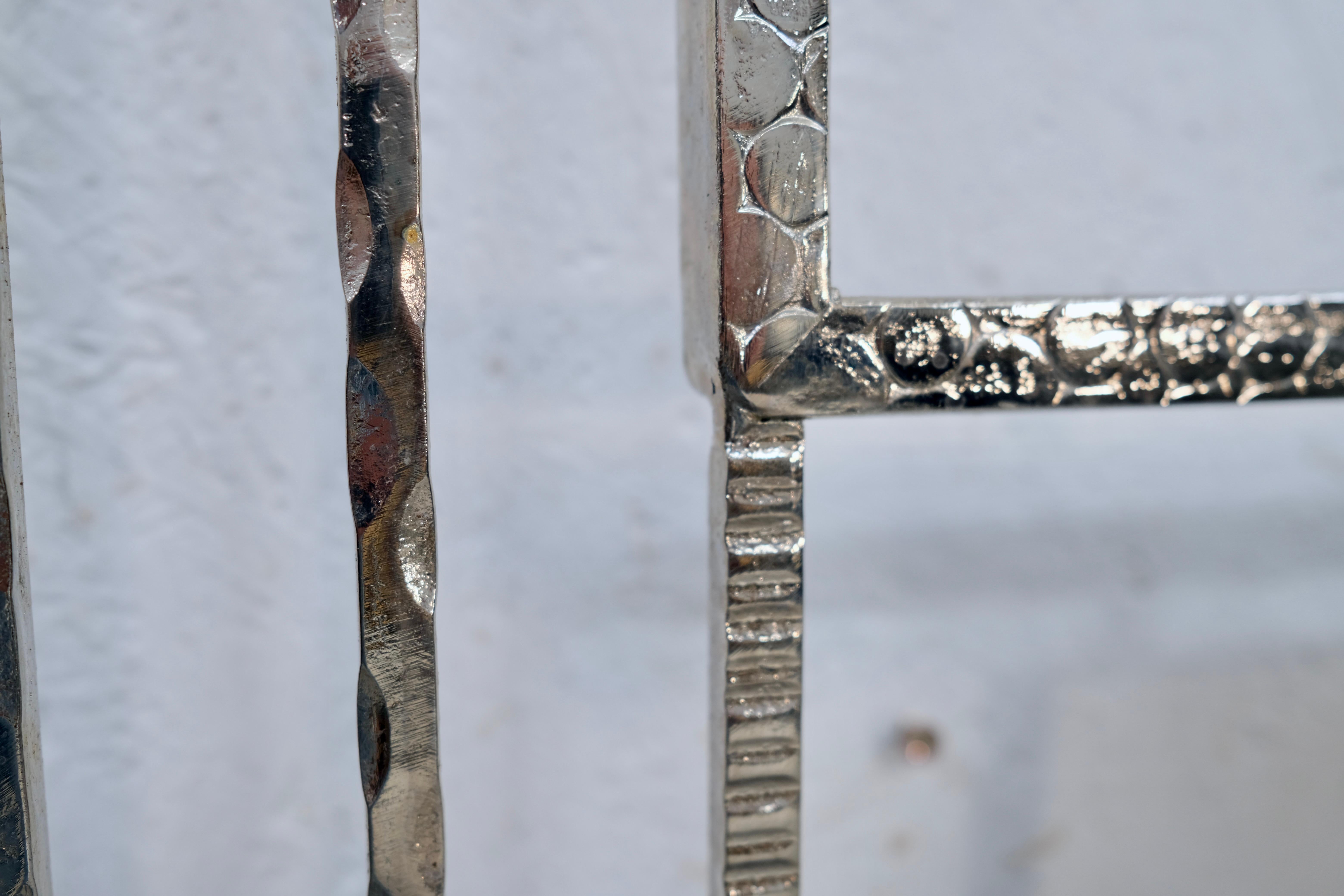 French Art Deco Coat Rack in Chrome and Wrought Iron with Mirror, 1930s en venta 2