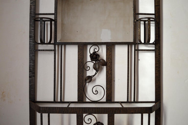 Image showcasing French Art Deco Coat-Rack in Wrought Iron, with Roses, circa 1930 For ...