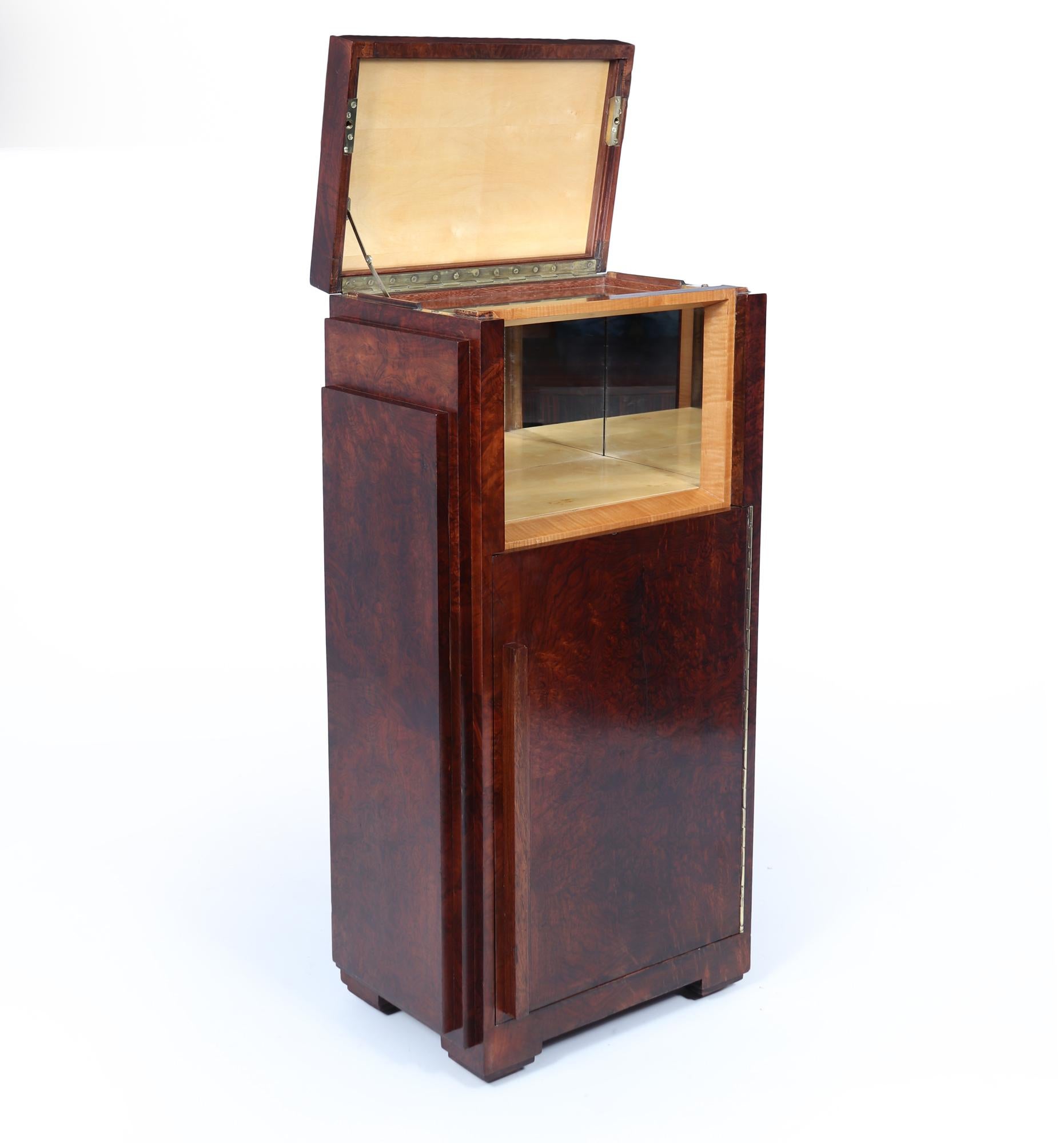 Bubinga French Art Deco Cocktail Cabinet For Sale