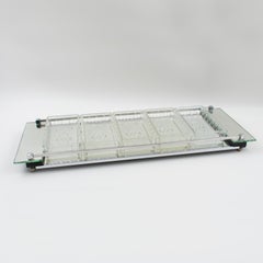 French Art Deco Cocktail Set Barware Mirror Serving Tray and Glass Dishes