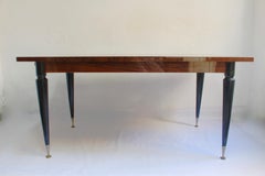 French Art Deco High Quality American Walnut Burl Extensible Dining Table, 1940s