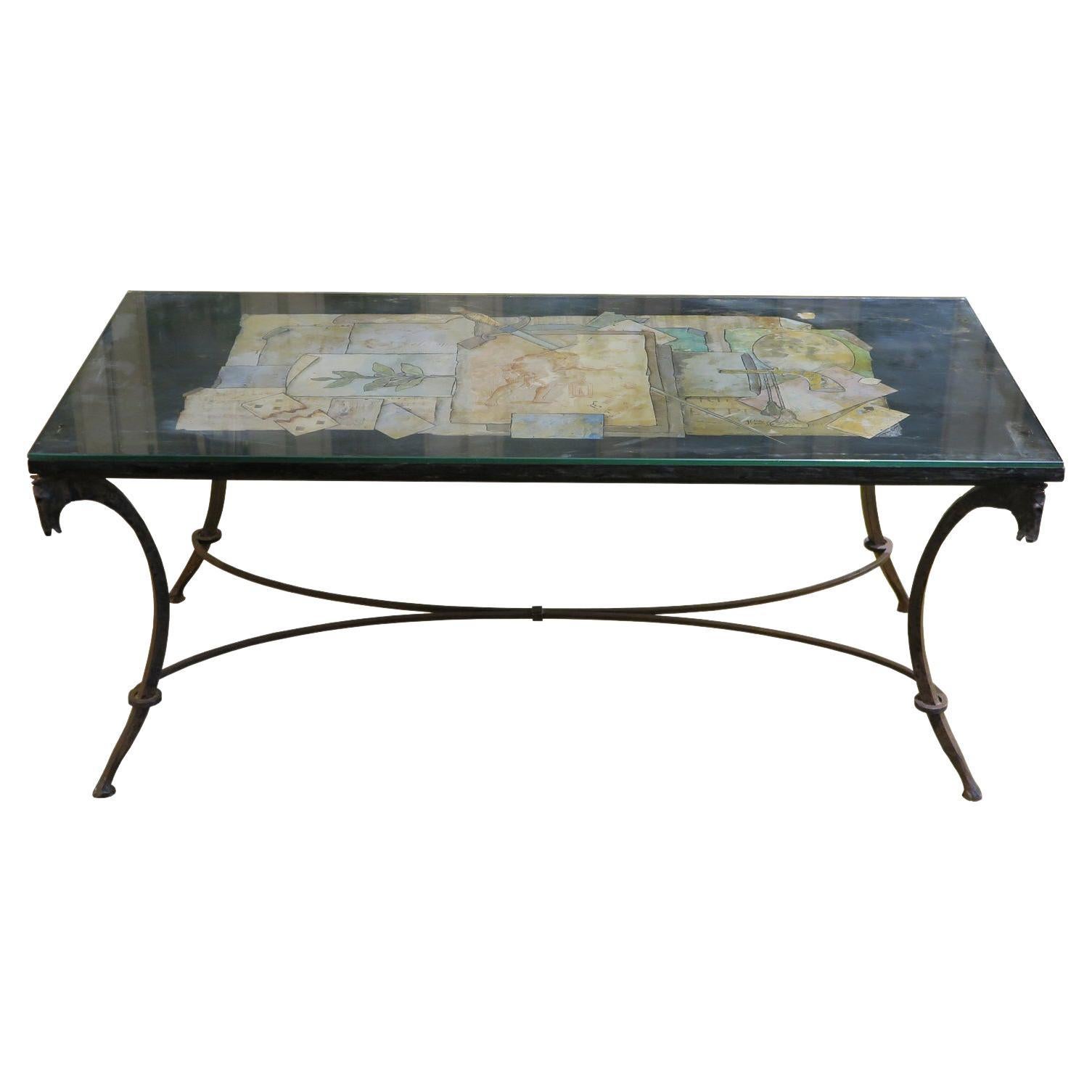 French Art Deco Coffee Table by Jean Charles Moreux For Sale