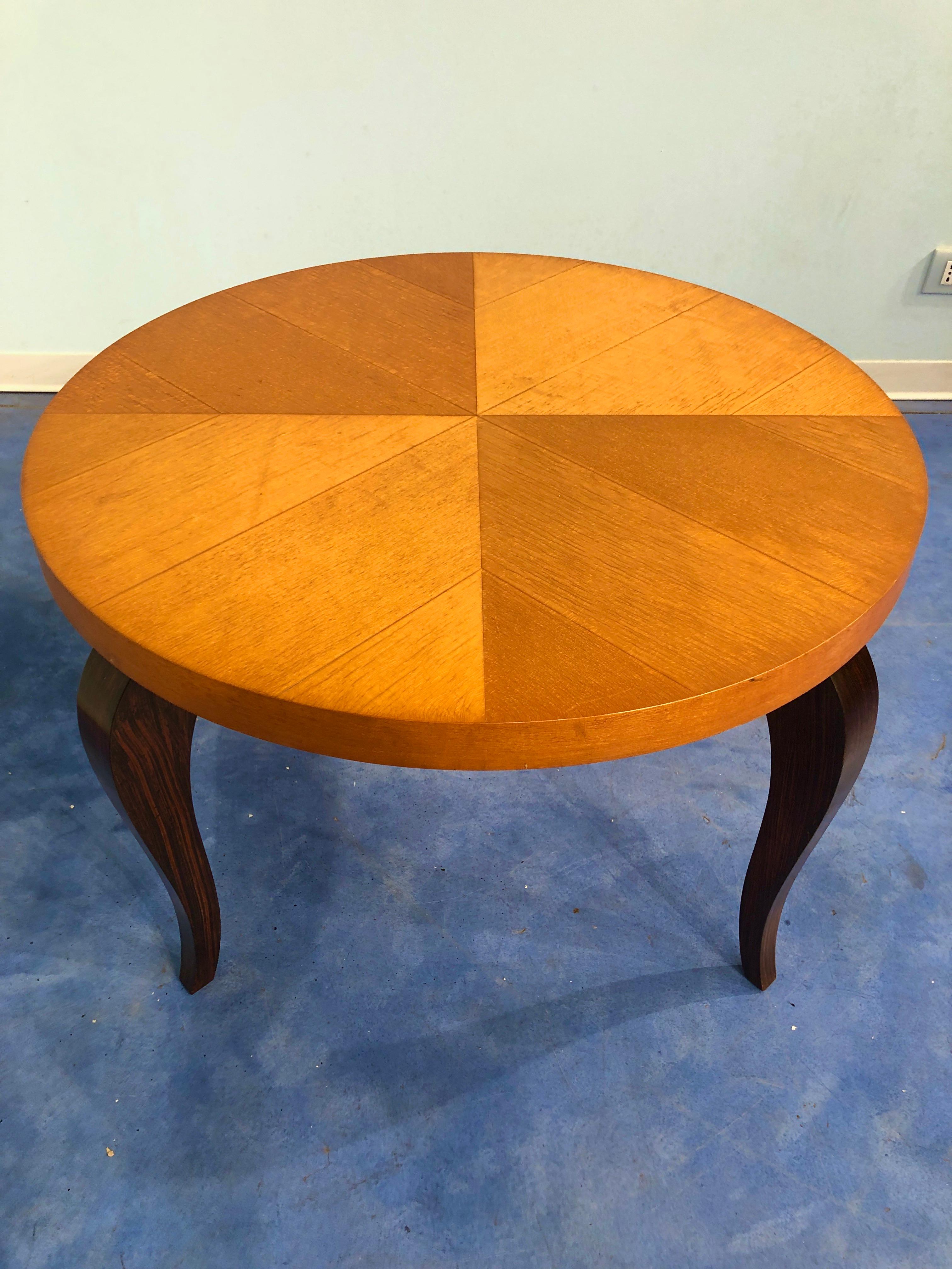 French Art Deco Maple Coffee Table, 1940s For Sale 6
