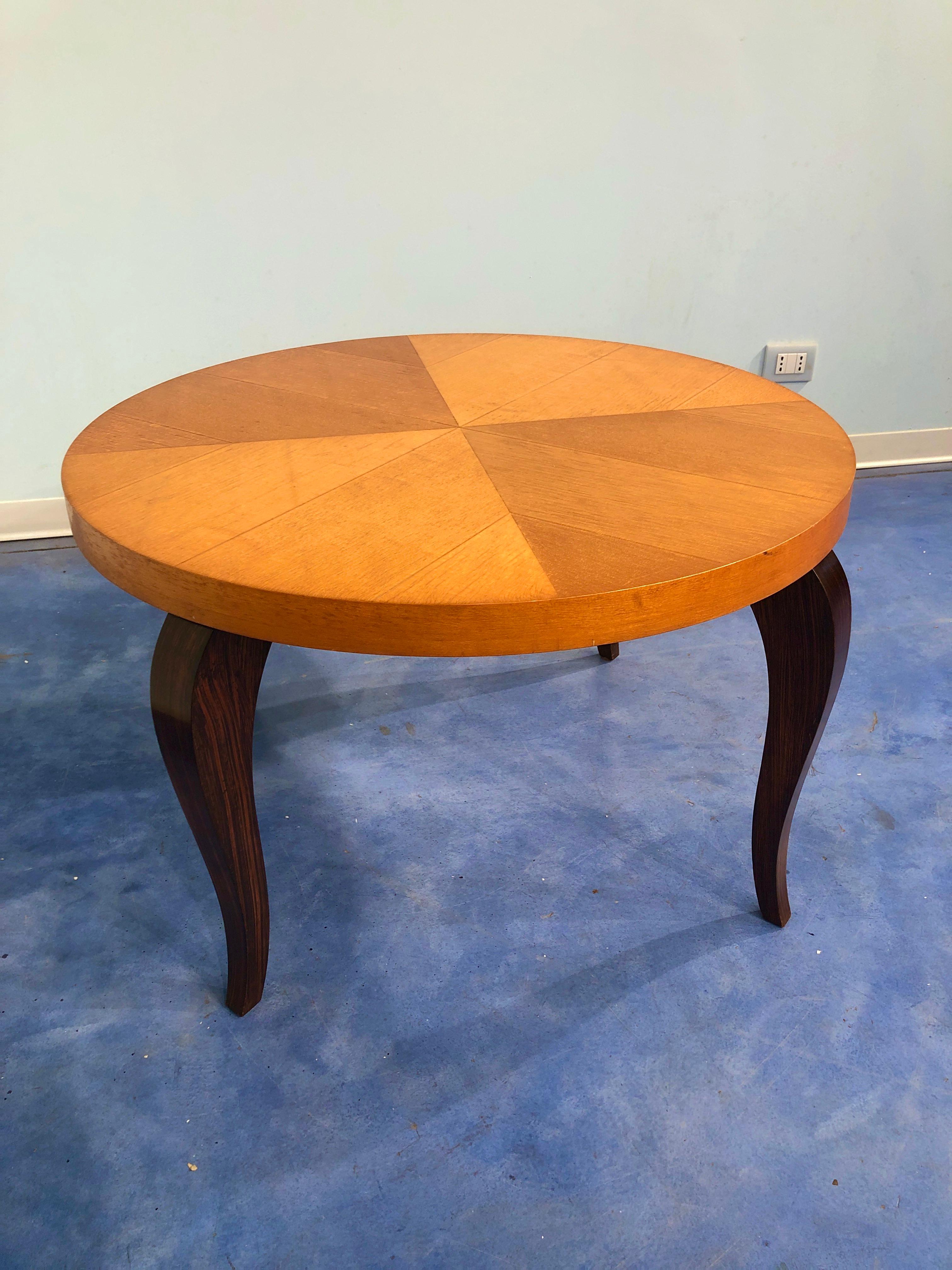 French Art Deco Maple Coffee Table, 1940s For Sale 7