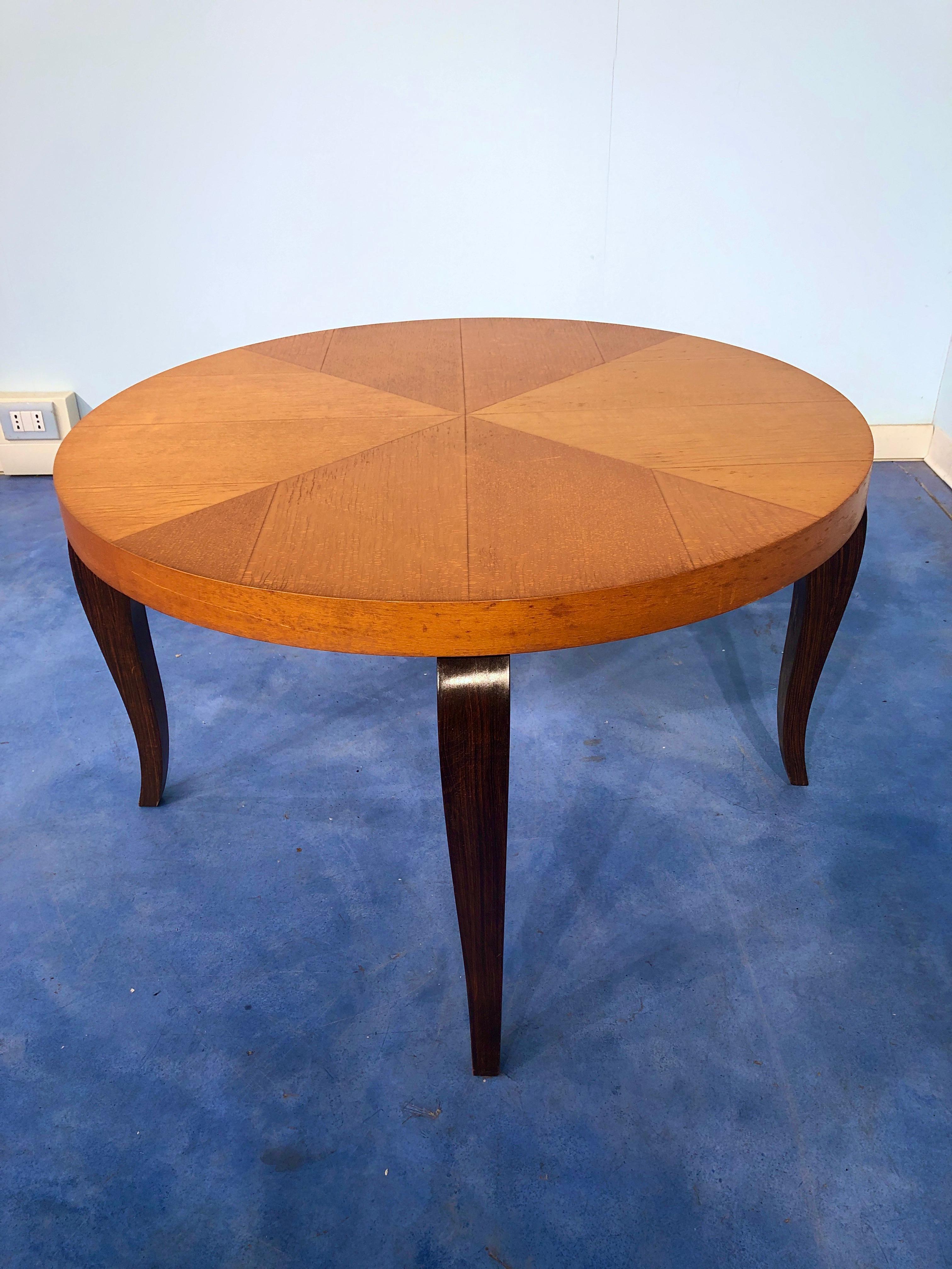 French Art Deco Maple Coffee Table, 1940s For Sale 11