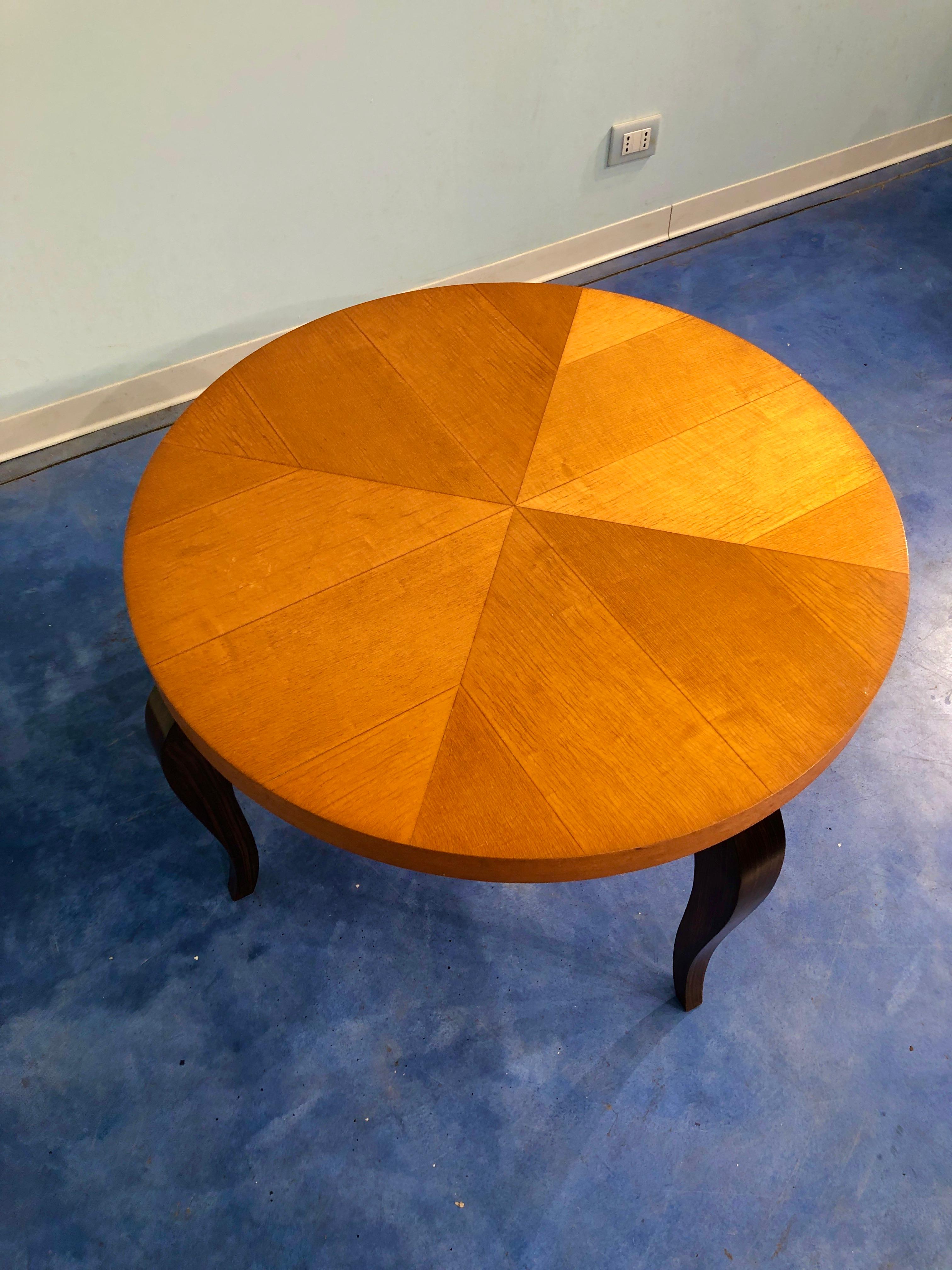 French Art Deco Maple Coffee Table, 1940s For Sale 14