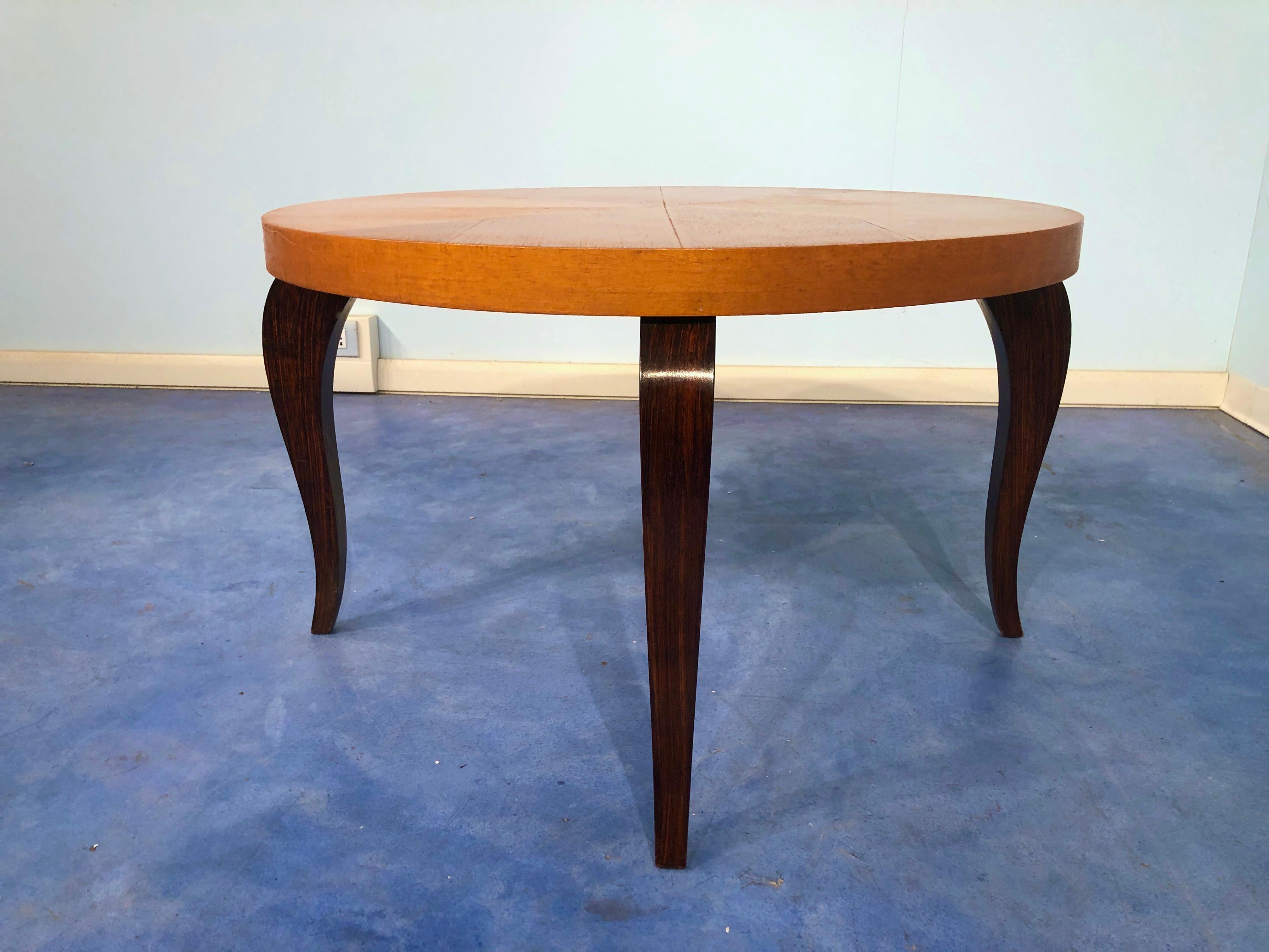 French Art Deco Maple Coffee Table, 1940s For Sale 1