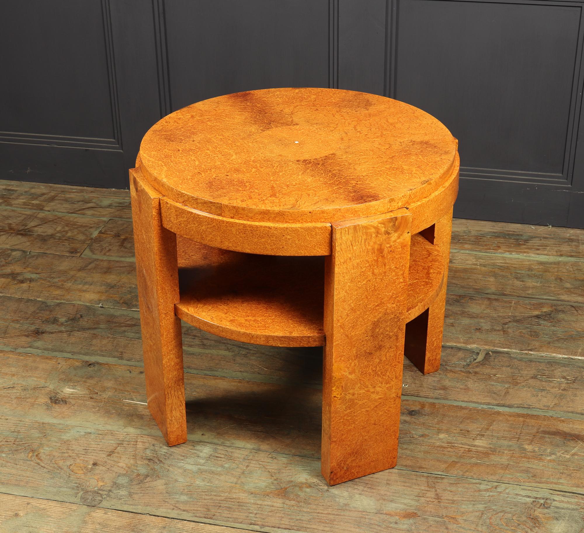 Table Basse Art Déco Française en Amboyna en vente 2