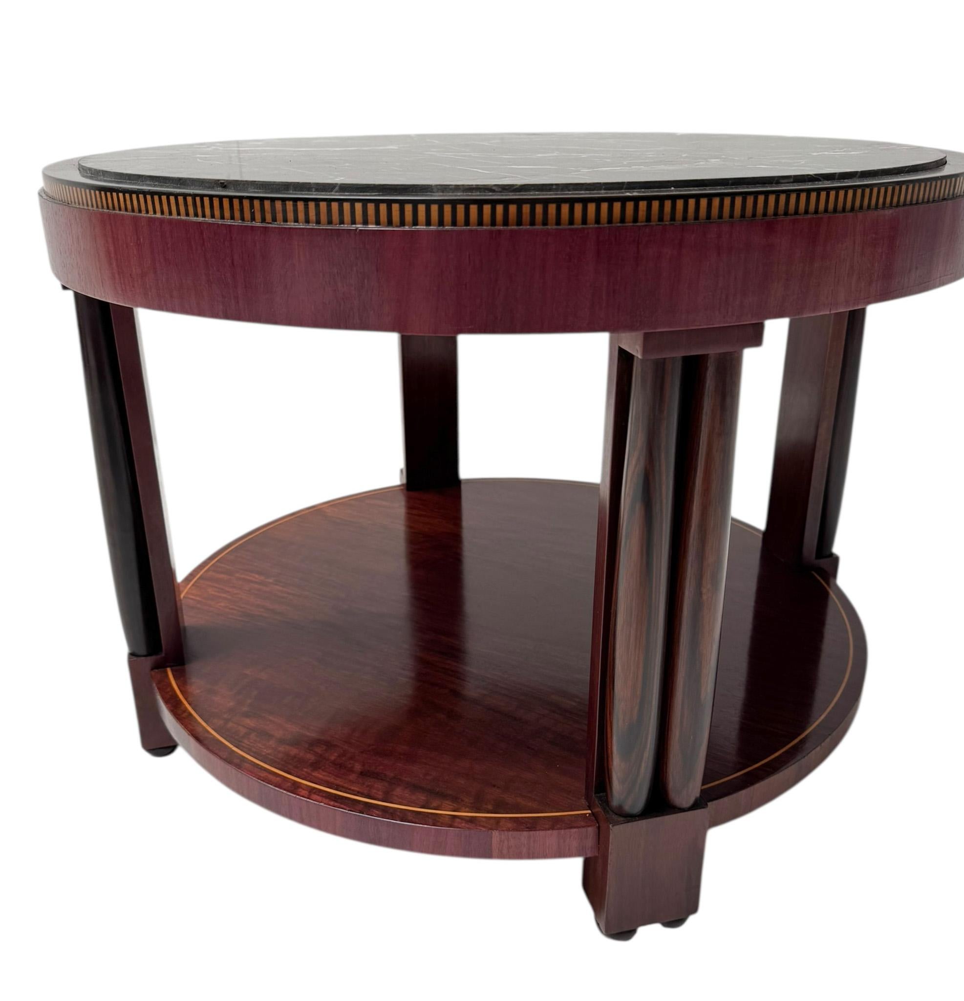 French Art Deco Coffee Table or Cocktail Table with Marble Top, 1930s In Good Condition For Sale In Amsterdam, NL