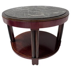 French Art Deco Coffee Table or Cocktail Table with Marble Top, 1930s