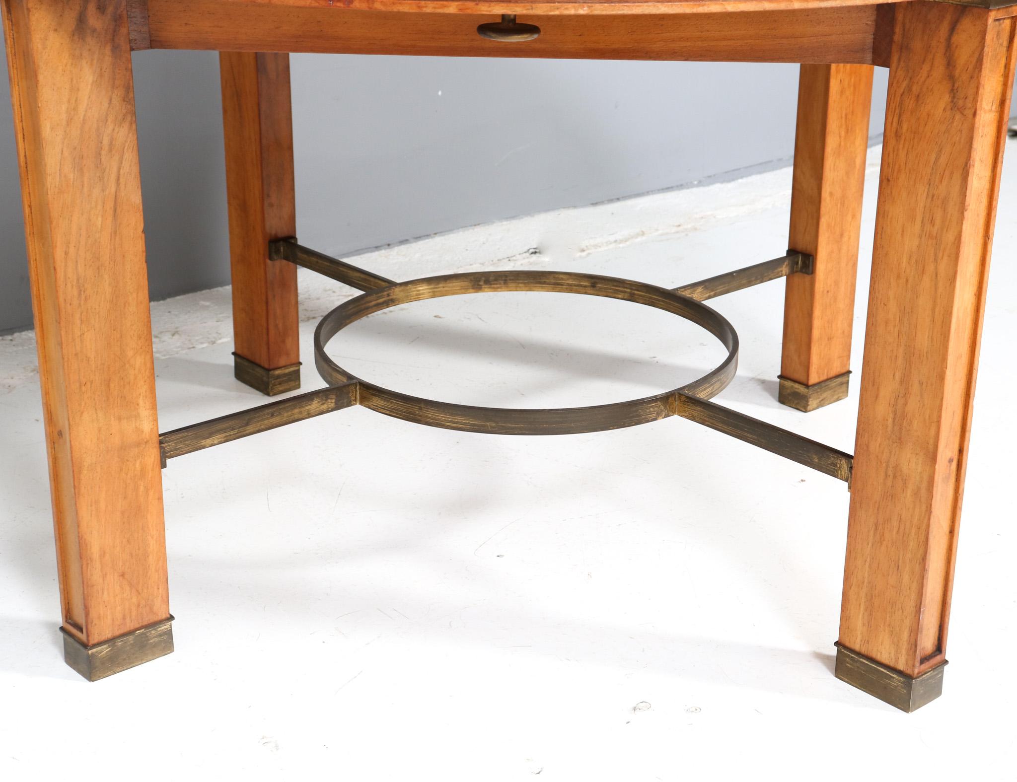 Table basse Art déco française avec plateau en travertin, années 1940 en vente 2