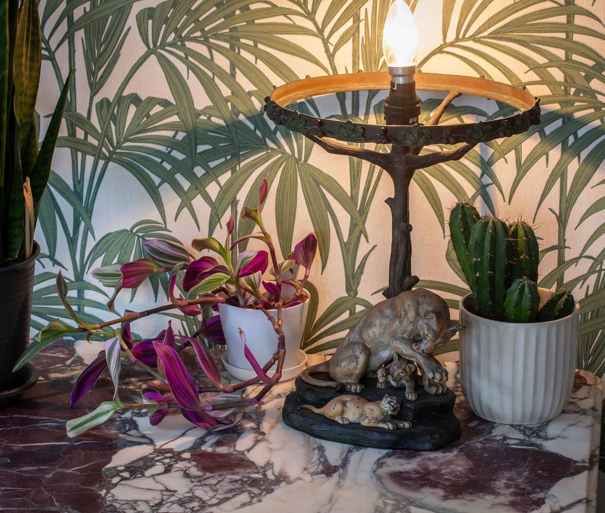 Wired & PAT Tested to UK Specs

From our Decorative collection we are delighted to offer this French Lion Table Lamp by Louis-Albert Carvin. The table lamp cast in Bronze and cold painted with a central subject showing a Lioness and her two cubs.