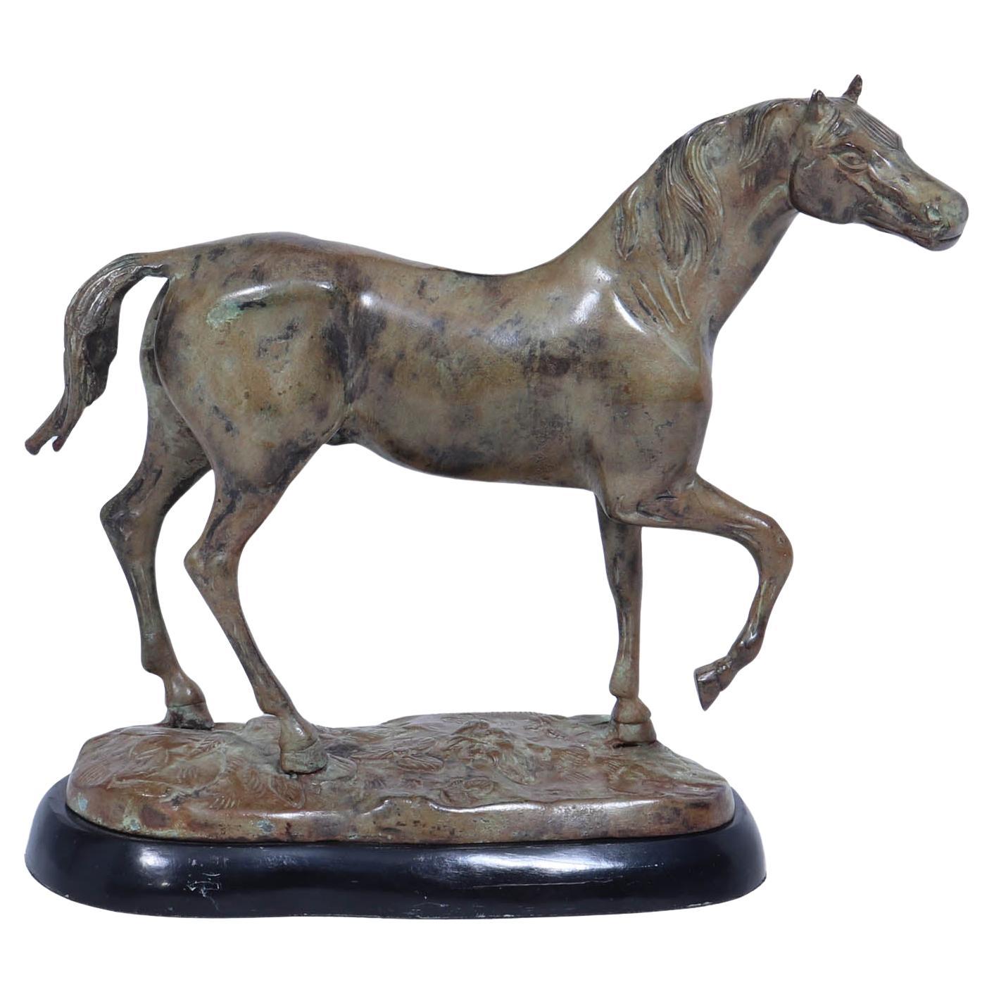 French Art Deco Cold Painted Bronze of a Horse